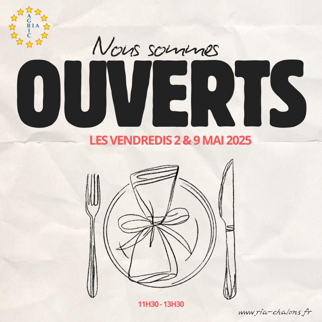 Ouvert 2 et 9 mai